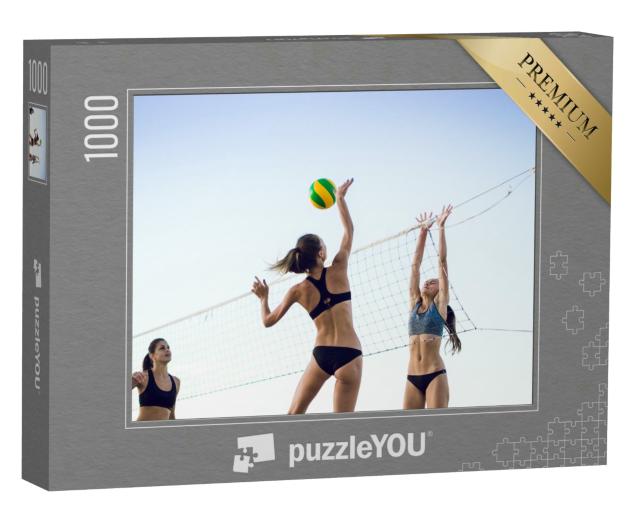 Puzzle 1000 Teile „Junge Frauen beim Beachvolleyball“