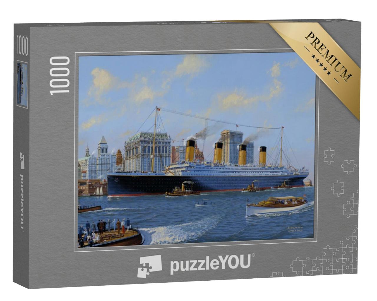 Puzzle 1000 Teile „Titanic passiert Lower Manhattan“