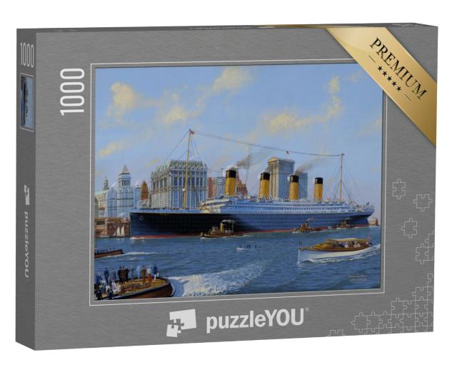 Puzzle 1000 Teile „Titanic passiert Lower Manhattan“