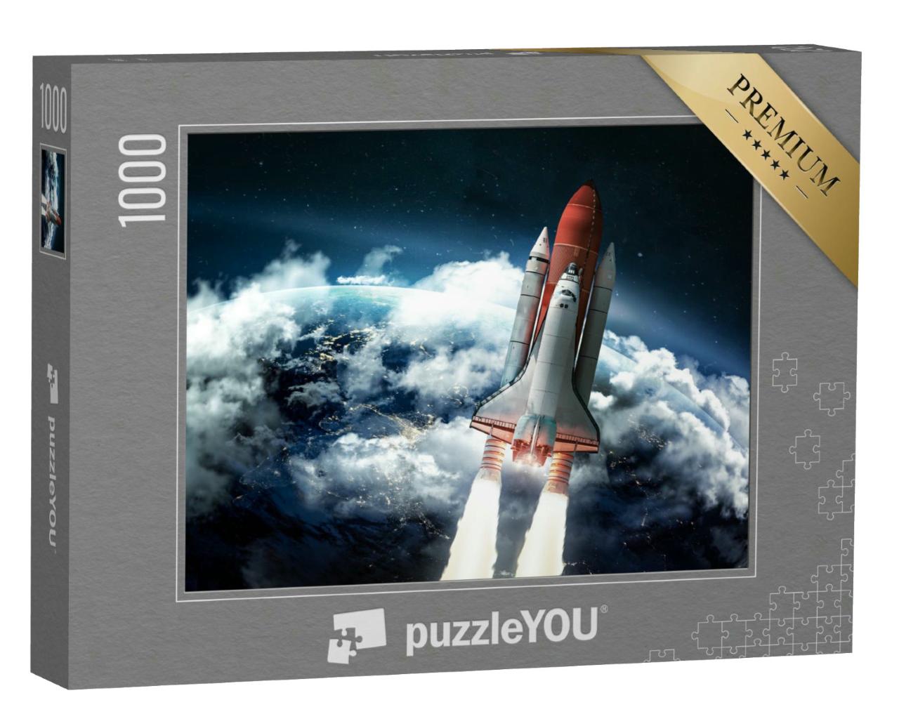 Puzzle 1000 Teile „Space Shuttle über der Erde“