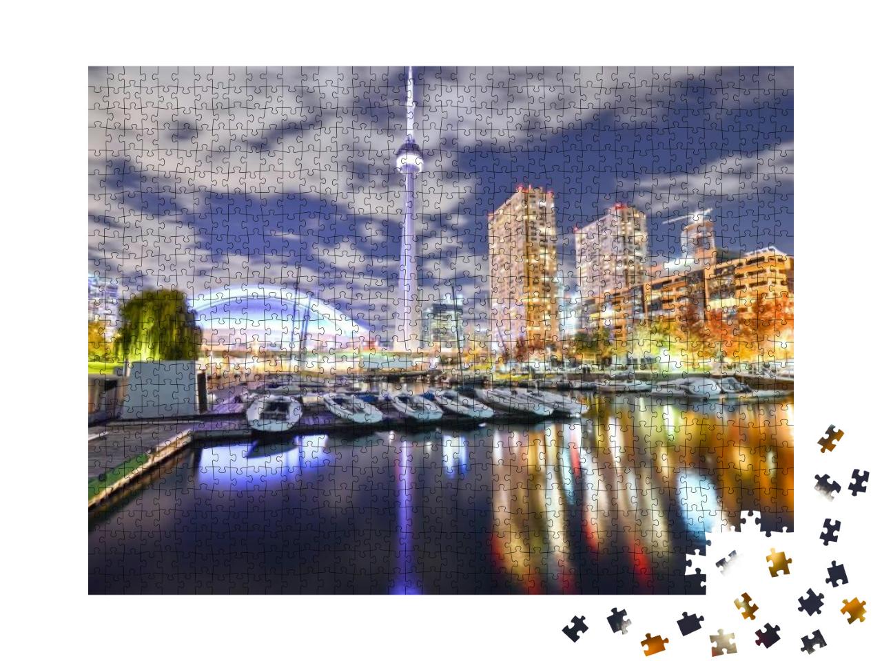 Puzzle 1000 Teile „Skyline von Toronto bei Nacht in Ontario, Kanada“