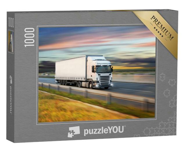 Puzzle 1000 Teile „LKW auf der Autobahn“