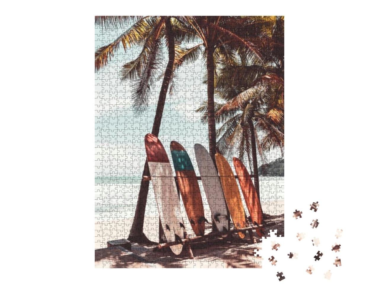 Puzzle 1000 Teile „Surfbretter unter Palmen“