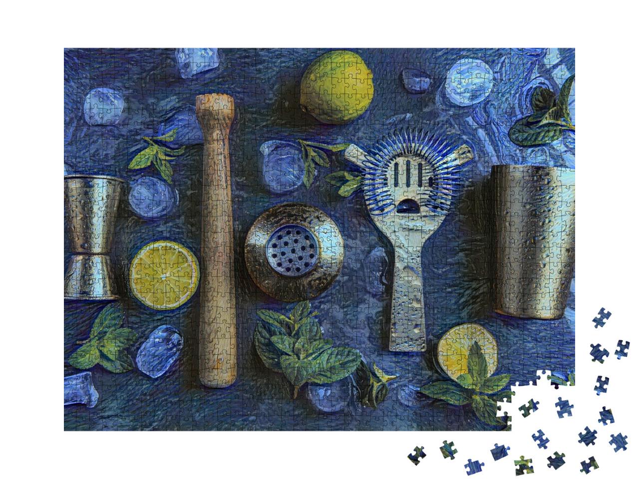 Puzzle 1000 Teile „im Kunst-Stil von van Gogh, Sternennacht - Cocktails - Puzzle-Kollektion Künstler & Gemälde“