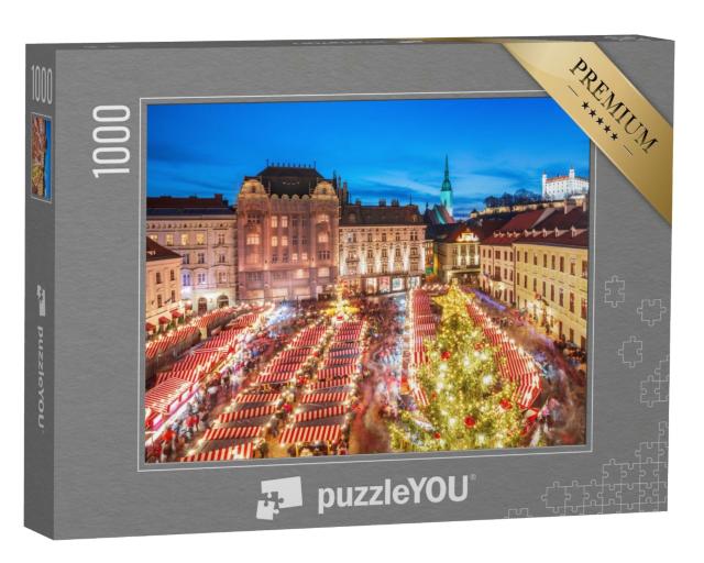 Puzzle 1000 Teile „Weihnachtsmarkt im historischen Zentrum der Stadt Bratislava, Slowakei“
