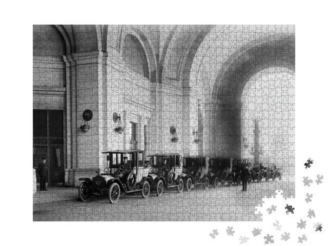 Puzzle 1000 Teile „Taxis an der neuen Union Station in Washington D.C., 1914“