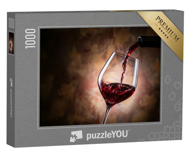 Puzzle 1000 Teile „Rotwein wird eingeschenkt“