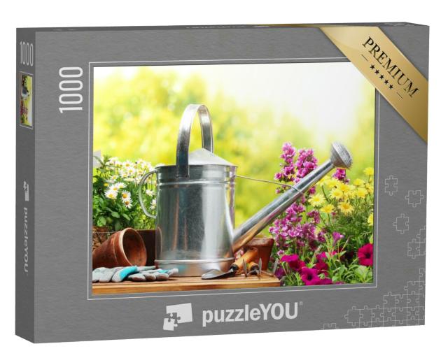 Puzzle 1000 Teile „Gartengeräte und Blumen“