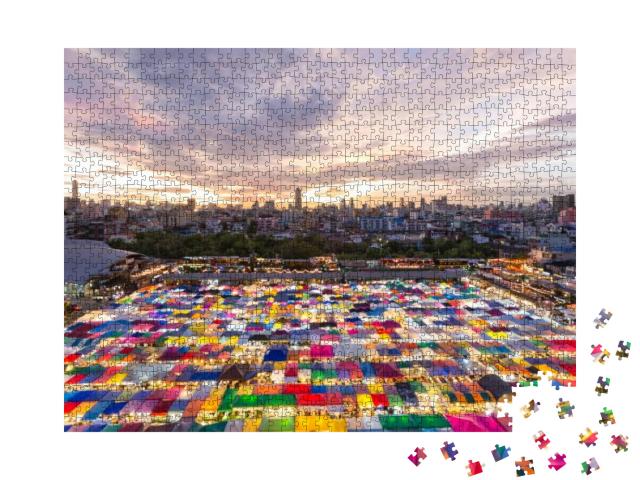 Puzzle 1000 Teile „Nachtmarkt in Bangkok, Thailand“