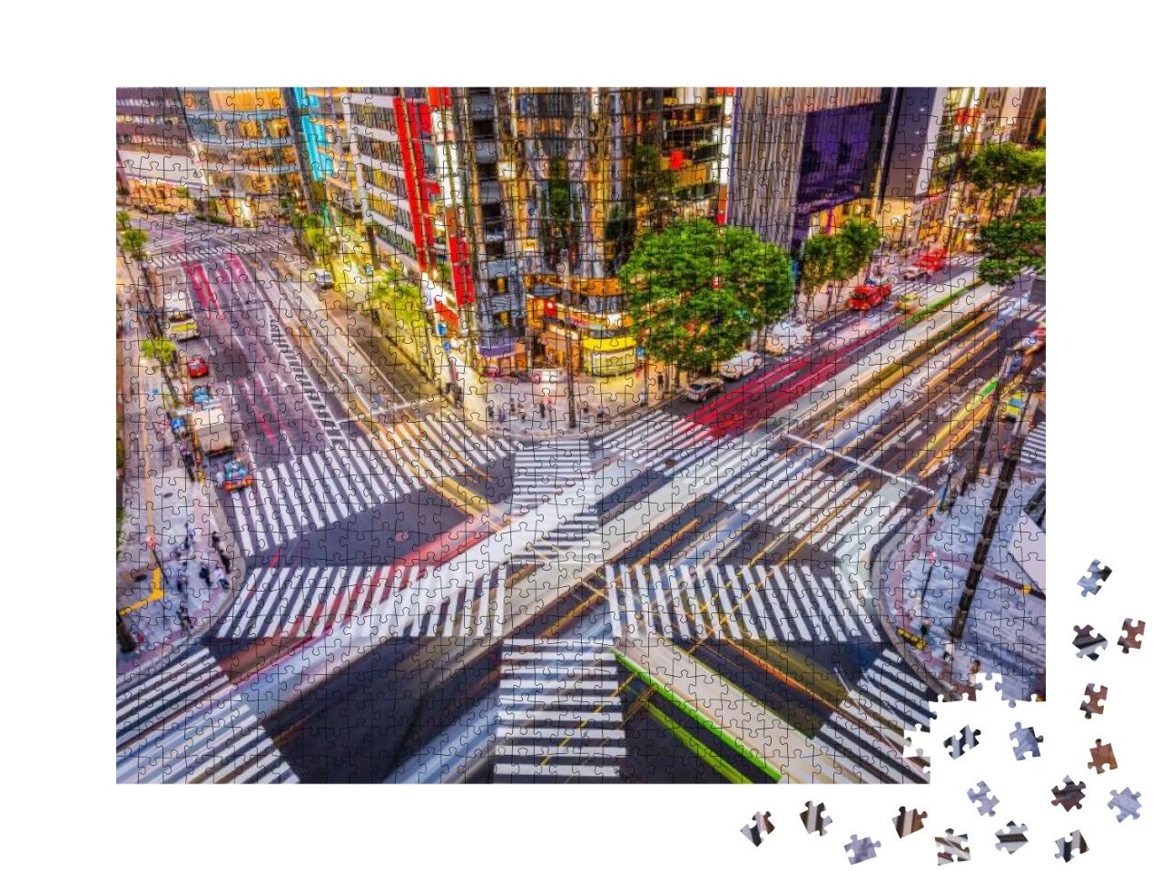 Puzzle 1000 Teile „Stadtbild mit Kreuzung von Tokio, Japan“