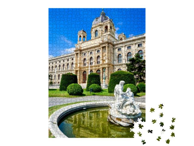 Puzzle 1000 Teile „Kunsthistorisches Museum mit Park, Wien“