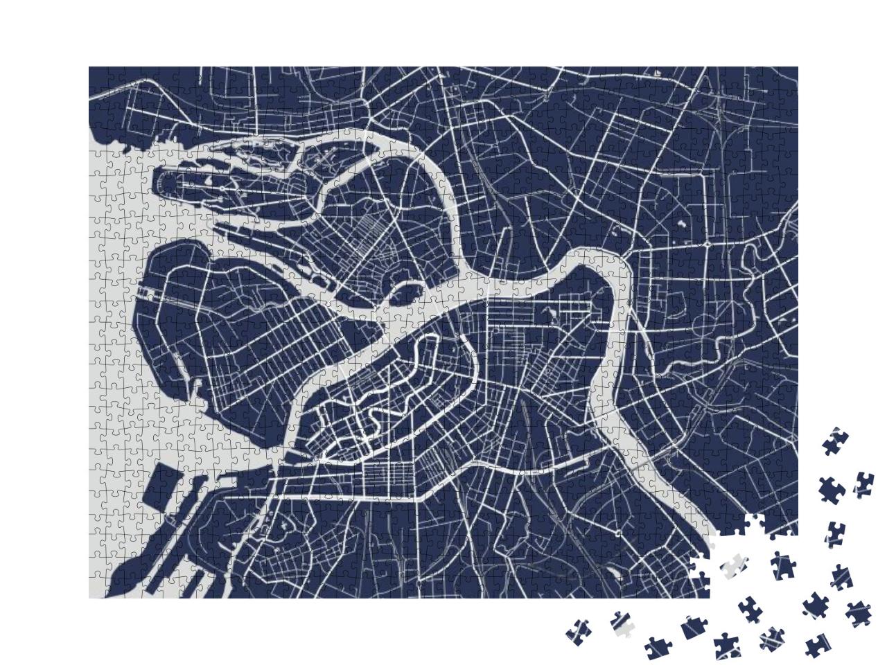 Puzzle 1000 Teile „Vektorkarte Sankt Petersburg, Russland“