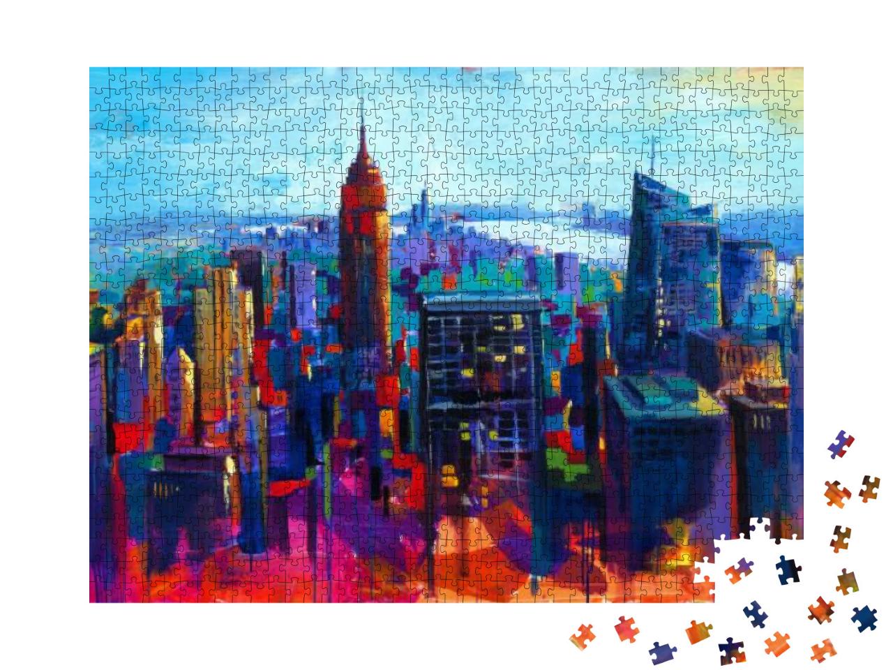 Puzzle 1000 Teile „Blick über Manhatten“