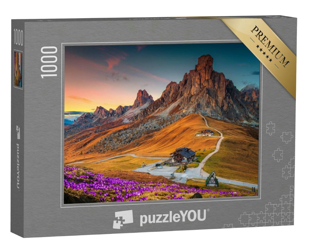 Puzzle 1000 Teile „Abendstimmung am Giau-Pass, Dolomiten, Italien“