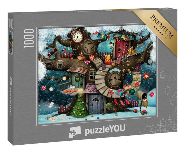 Puzzle 1000 Teile „Festliche Weihnachts-Grußkarte“