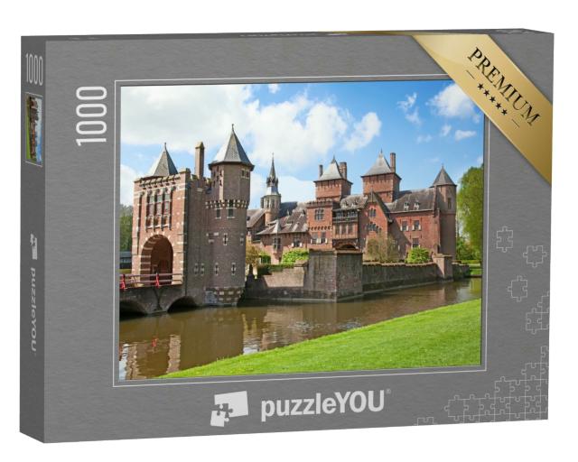 Puzzle 1000 Teile „Wunderschönes Schloss De Haar bei Utrecht, Niederlande“