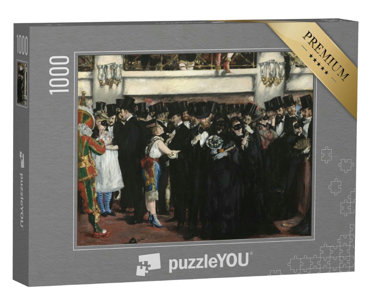 Puzzle 1000 Teile „Maskenball in der Oper, Edouard Manet 1873“