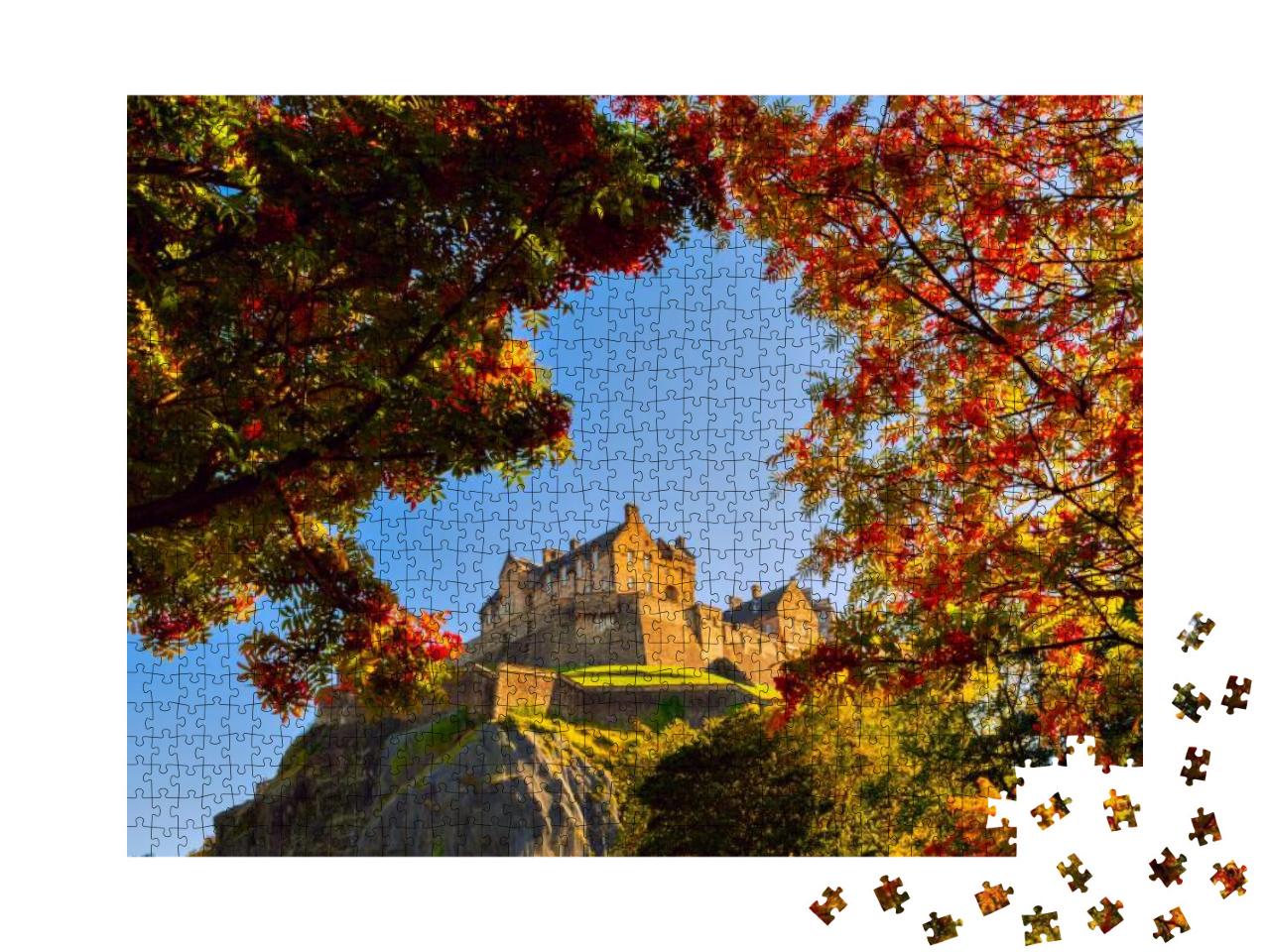 Puzzle 1000 Teile „Edinburgh Castle im Herbst, Schottland“