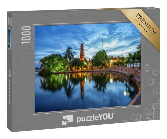 Puzzle 1000 Teile „Panoramablick auf die Tran Quoc Pagode, Tempel in Hanoi, Vietnam“