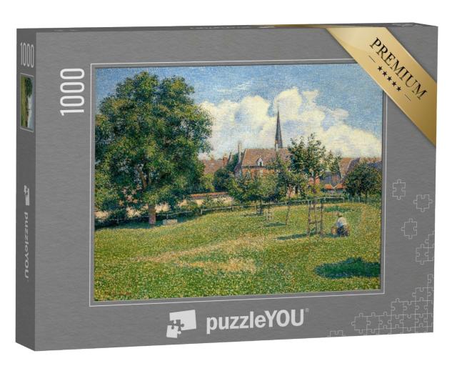 Puzzle 1000 Teile „Camille Pissarro - Das Haus der tauben Frau und der Glockenturm von Eragny“