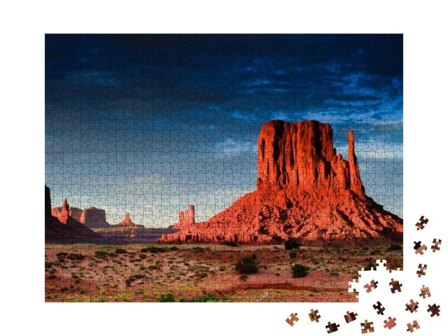 Puzzle 1000 Teile „Monument Valley bei Sonnenuntergang, Utah, USA“