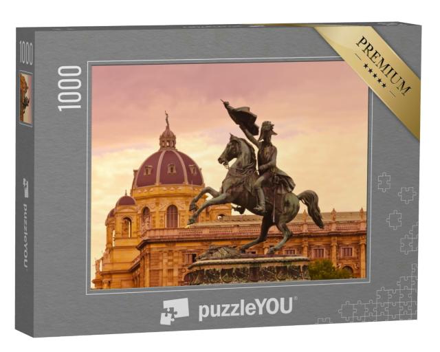Puzzle 1000 Teile „Statue des Erzherzogs Karl in Wien, Österreich“