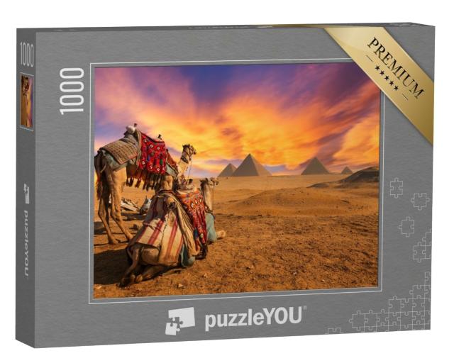 Puzzle 1000 Teile „Gesamtansicht der Pyramiden von Gizeh, Ägypten“