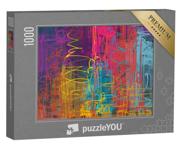 Puzzle 1000 Teile „Pinselstriche auf Leinwand: Moderne digitale Kunst“