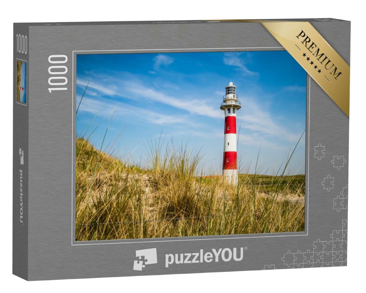 Puzzle 1000 Teile „Leuchtturm an der Küste der Nordsee an einem sonnigen Tag, Belgien“