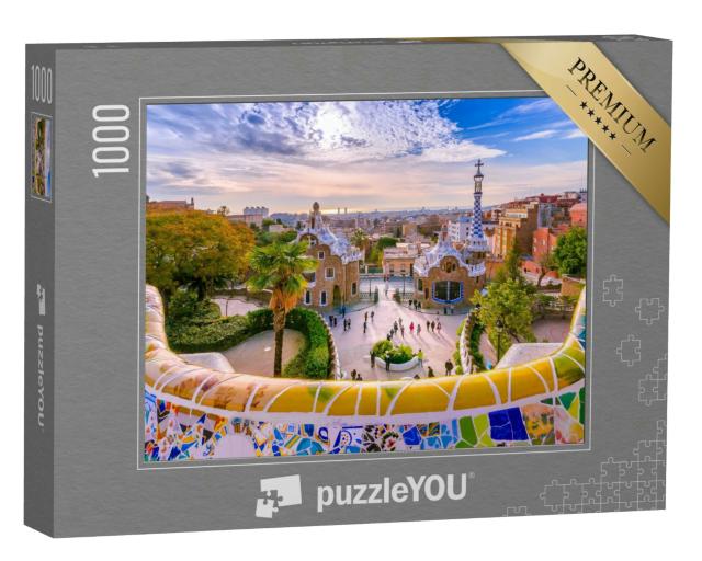 Puzzle 1000 Teile „Blick auf die Stadt vom Park Güell in Barcelona, Spanien“