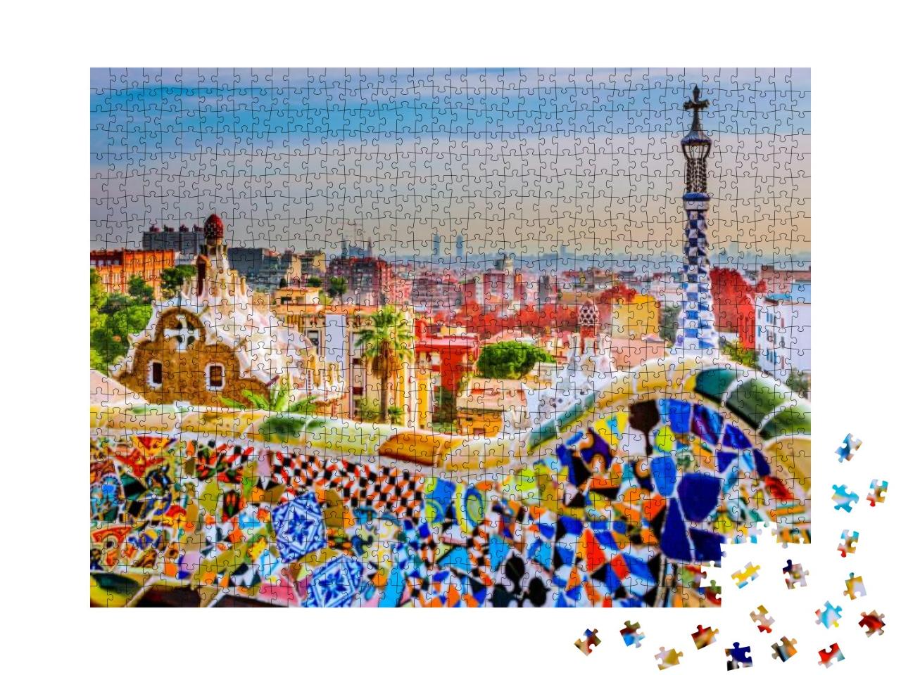 Puzzle 1000 Teile „Park Guell, Barcelona, Spanien“