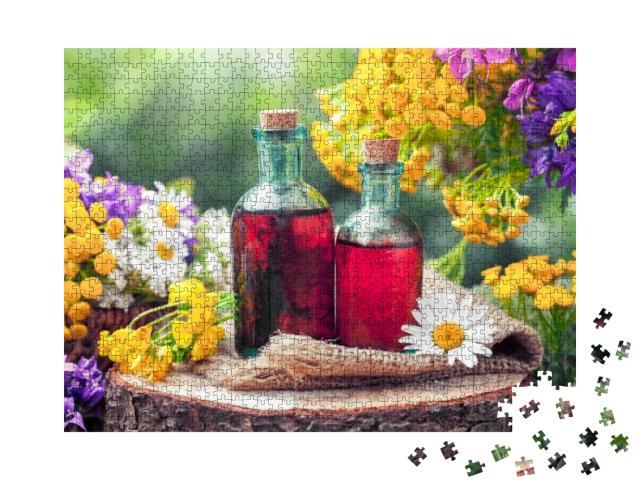 Puzzle 1000 Teile „Tinkturen aus Heilkräutern und Wildblumen“