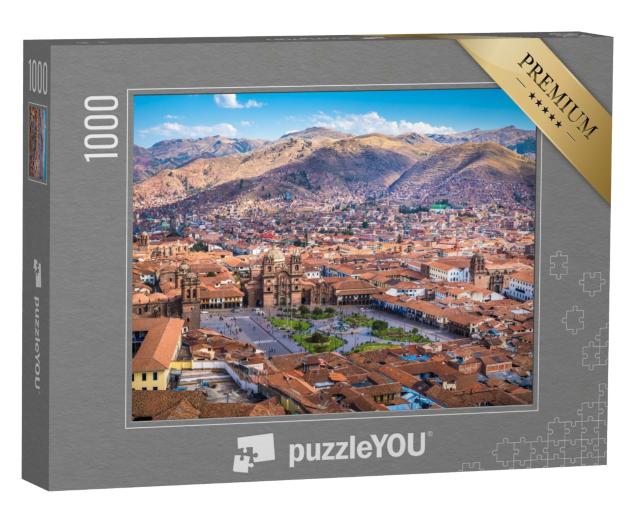 Puzzle 1000 Teile „Panoramablick auf das historische Zentrum von Cusco, Peru“