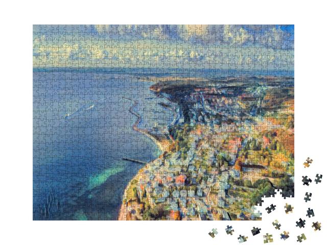 Puzzle 1000 Teile „im Stil von Paul-Cezanne - Sassnitz am Nationalpark Jasmund - Puzzle-Kollektion Künstler & Gemälde“