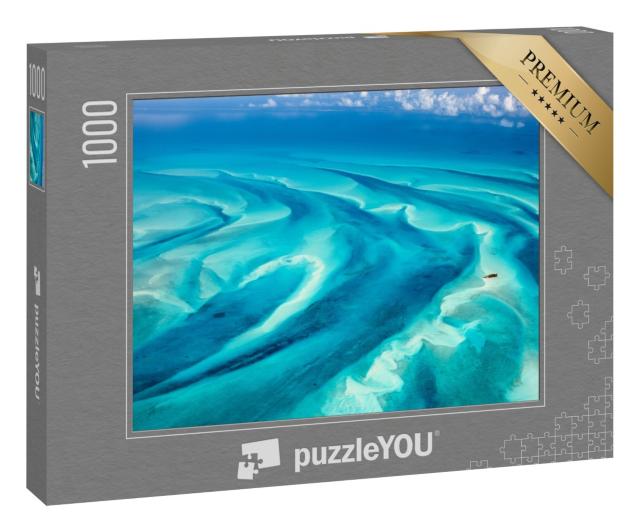 Puzzle 1000 Teile „Blick von oben auf das Meer der Bahamas-Inseln“