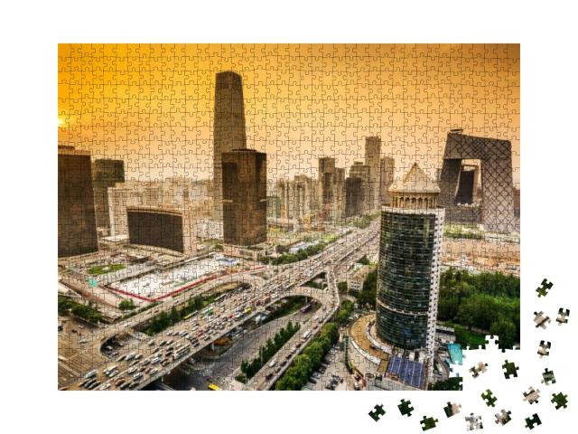 Puzzle 1000 Teile „Skyline des Finanzdistrikts in Peking, China “