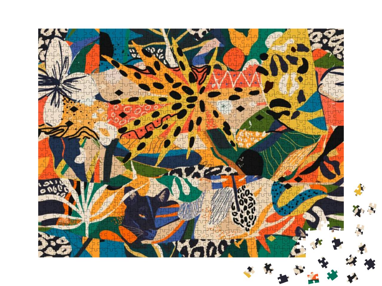 Puzzle 1000 Teile „Afrikanische Illustration“