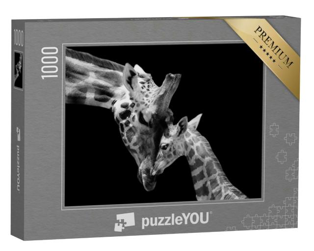 Puzzle 1000 Teile „Giraffenmutter und Jungtier“