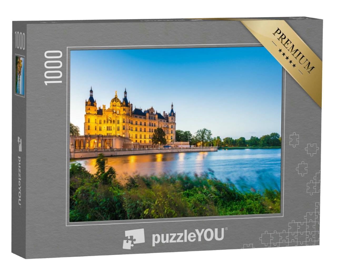 Puzzle 1000 Teile „Schweriner Schloss am Abend“