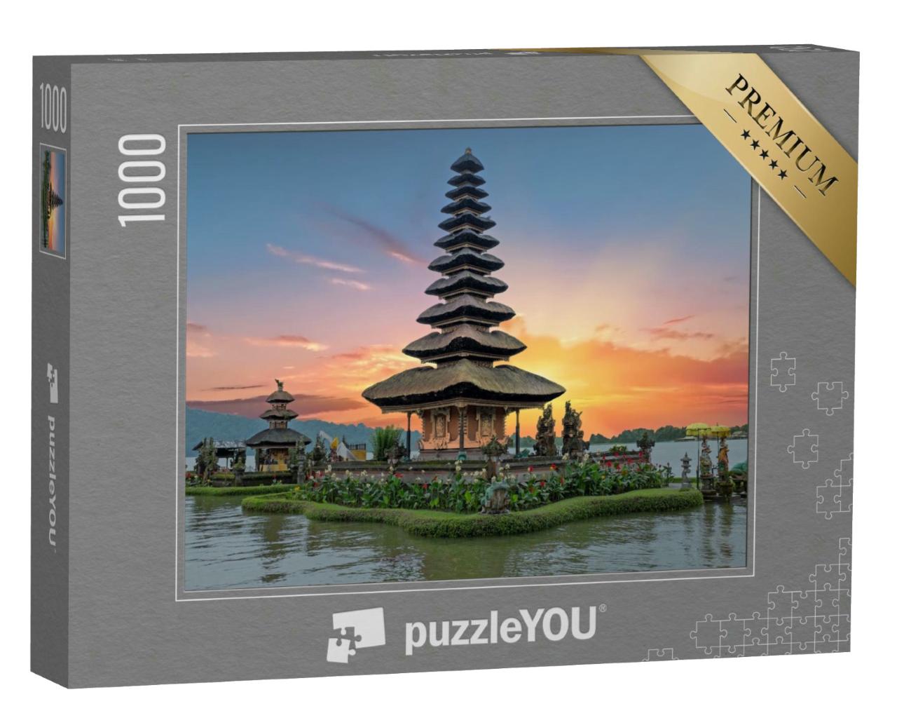 Puzzle 1000 Teile „Ulun Danu Tempel bei Sonnenuntergang, Bali, Indonesien“