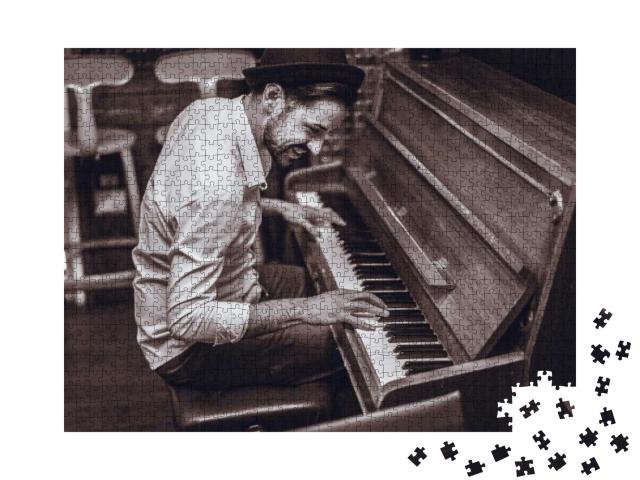 Puzzle 1000 Teile „Piano Man: Junger Künstler am Klavier“
