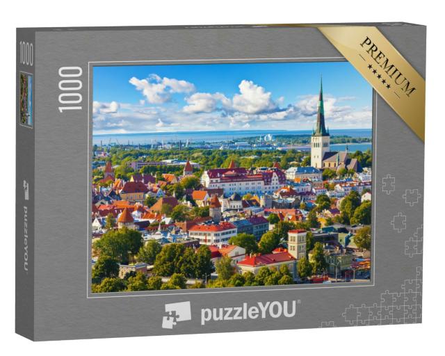 Puzzle 1000 Teile „Panorama der Altstadt von Tallinn, Estland“
