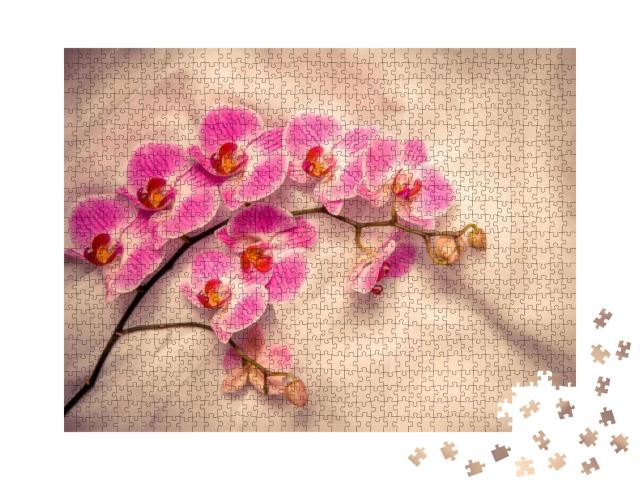 Puzzle 1000 Teile „Der Zweig der lila Orchidee “
