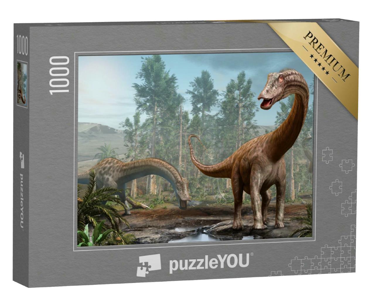 Puzzle 1000 Teile „Diplodocus als Dinosaurier der Jura-Ära “