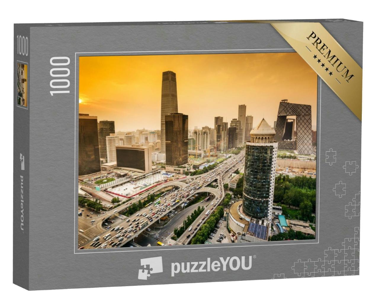 Puzzle 1000 Teile „Skyline des Finanzdistrikts in Peking, China “