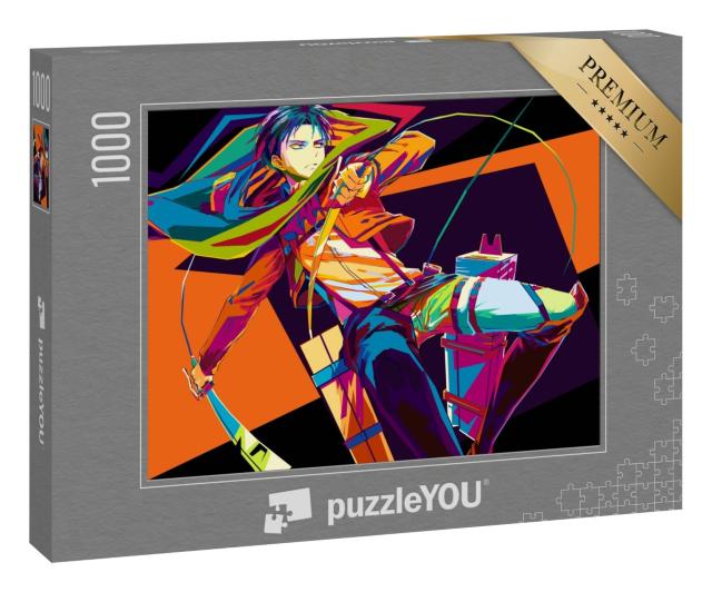 Puzzle 1000 Teile „Angriff auf einen Titan - im Anime Stil“