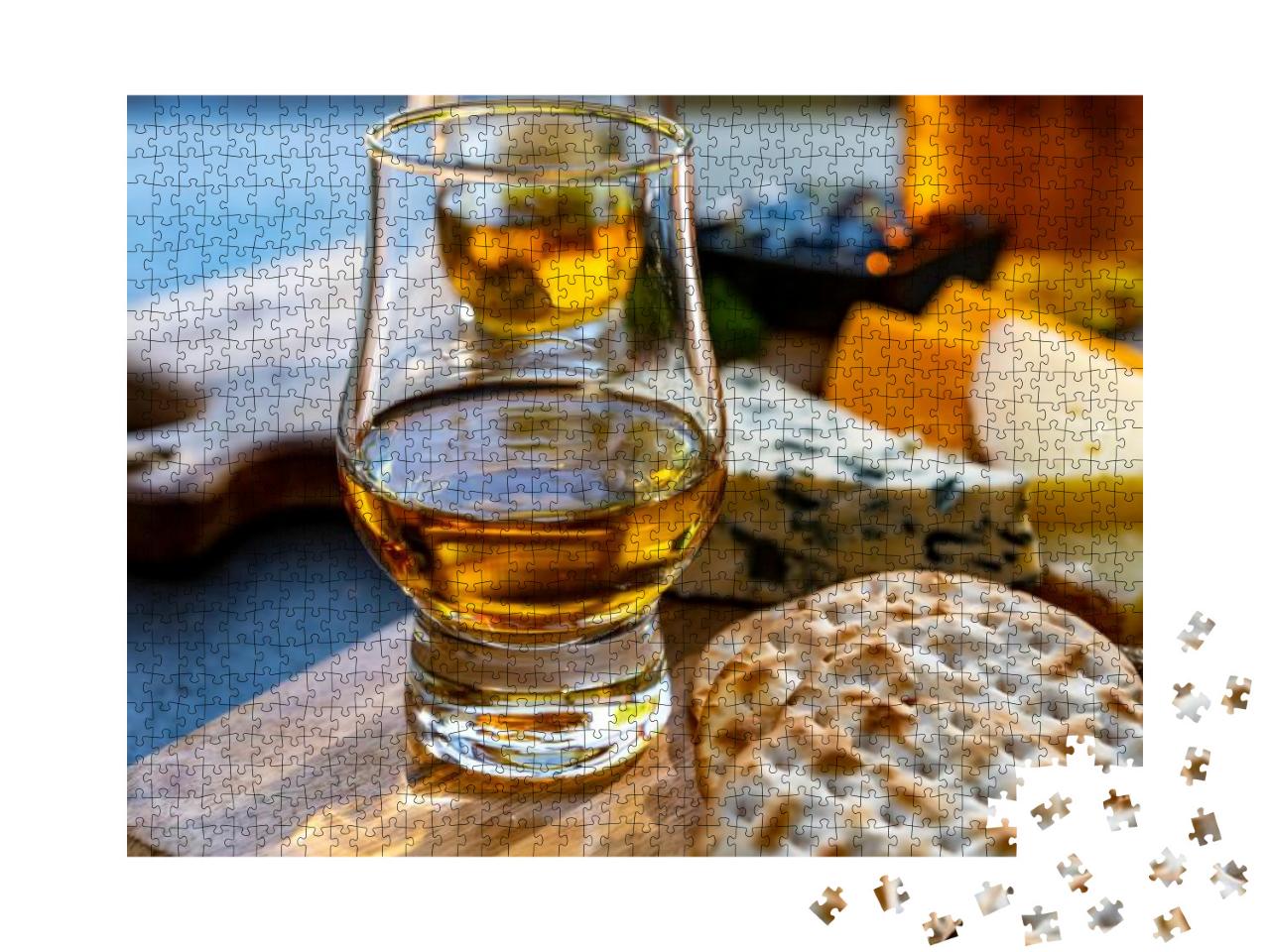 Puzzle 1000 Teile „Verkostung von Whiskey und Käse“