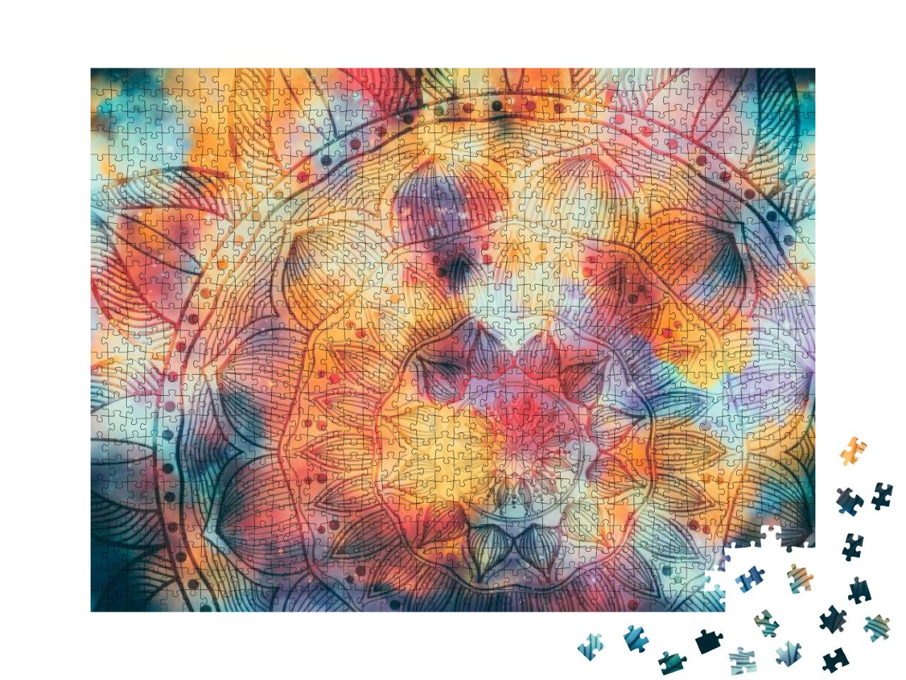 Puzzle 1000 Teile „Abstrakt-florales Mandala“