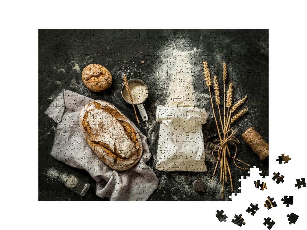 Puzzle 500 Teile „Rustikales Brot und Mehl“