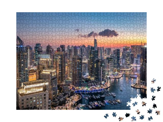 Puzzle 1000 Teile „Wolkenkratzer der modernen Skyline von Dubai“